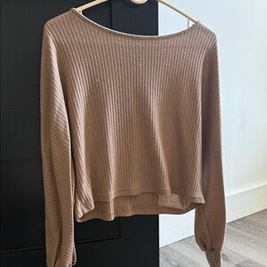 SHEIN Brown Ribbed Sweater